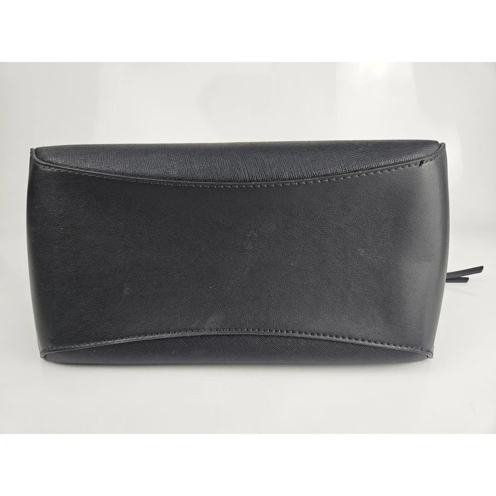 Calvin Klein Black Dome Satchel Handbag‎ Silver Hardware